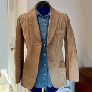 Split End Ltd Suede Jacket, XS, Tan, 100% Leather, Made in Argentina, 1970s